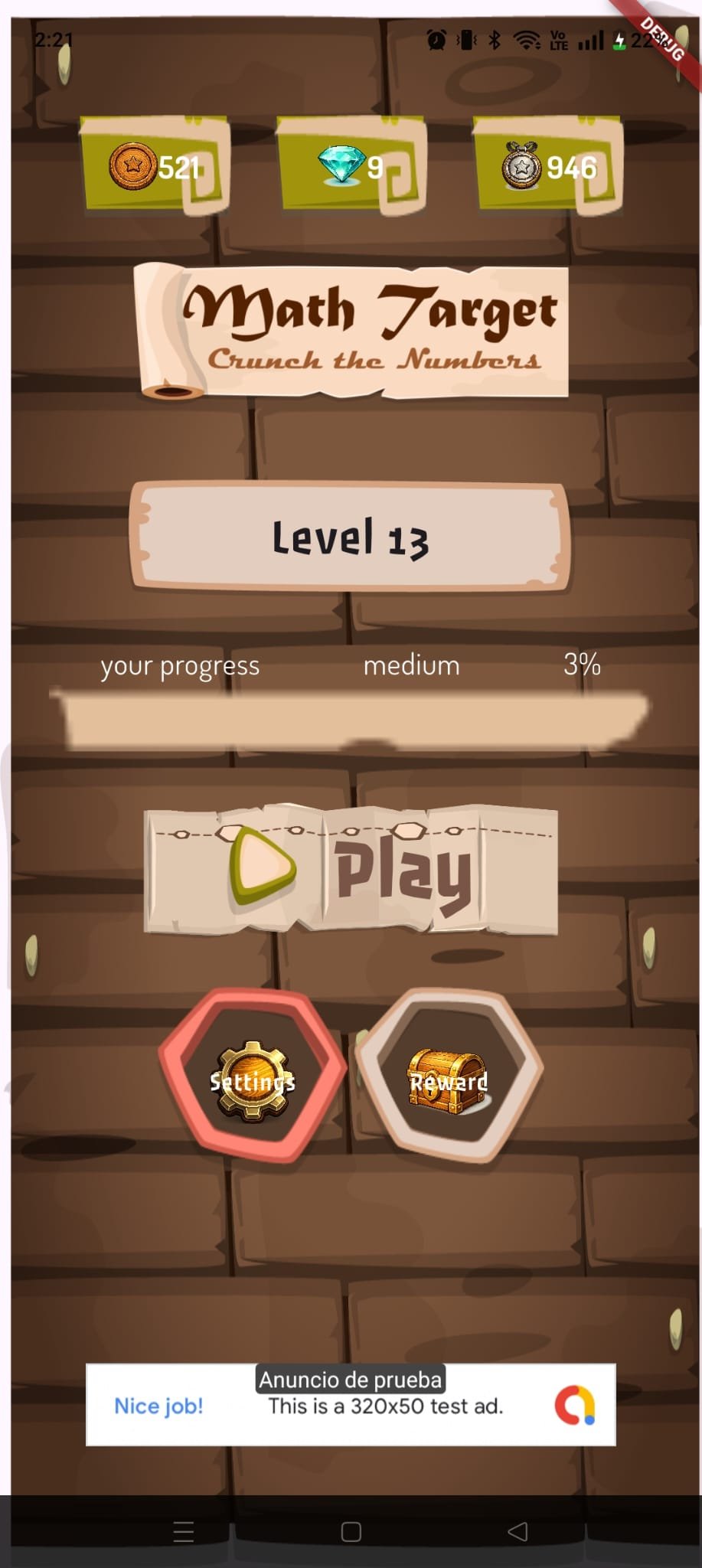 Math Target puzzle interface